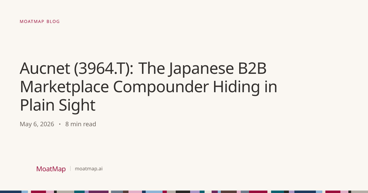 Aucnet (3964.T): The Japanese B2B Marketplace Compounder Hiding in ...